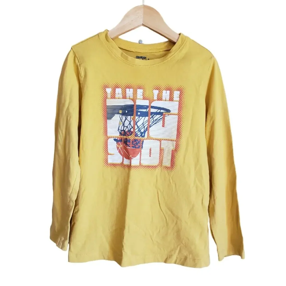 OshKosh Boy's Long Sleeve Basketball Shirt Yellow Size 7